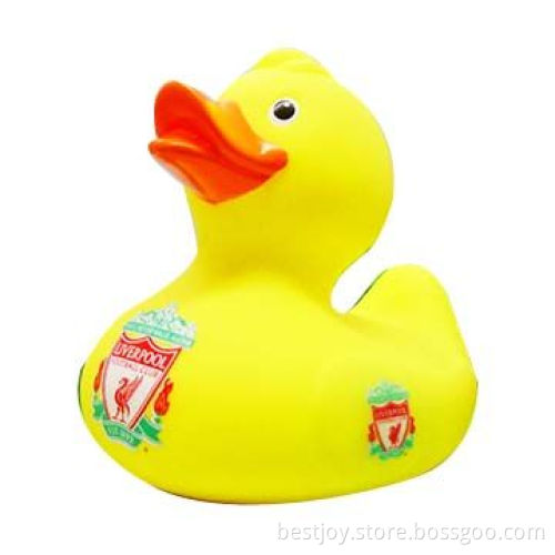 Yellow Rubber Duck with Soccer Team Logos Available, Ideal for Souvenir Gifts